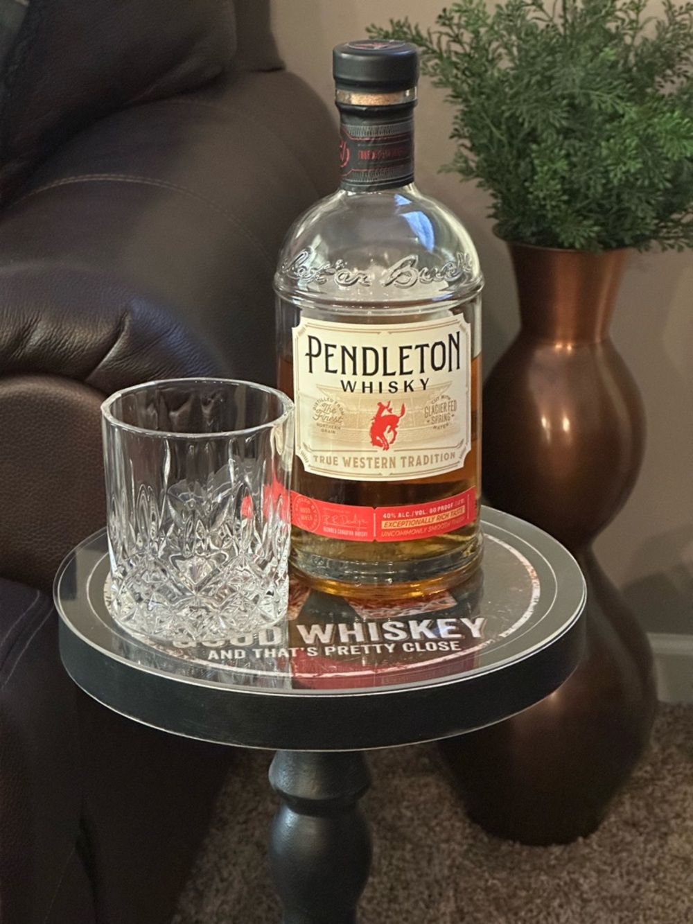 Whiskey Drink Table | Funny Wooden Martini Table | Rustic Man Cabe Side Table